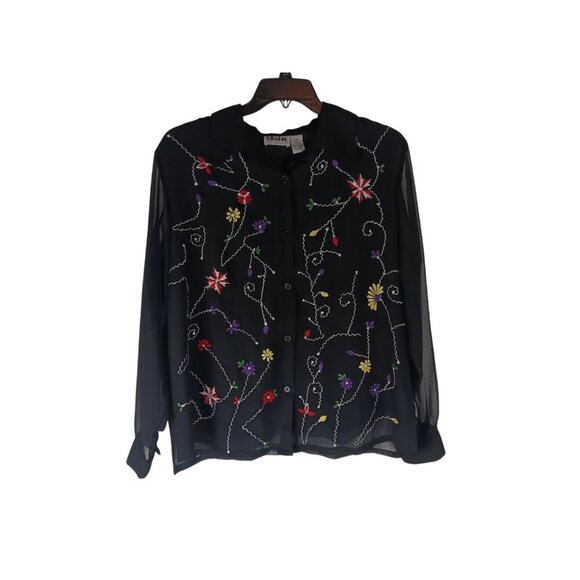 Main Street Women's Long Sleeve Button Front  Embroidered Shirt sz 20W - Picture 1 of 8